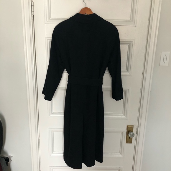 Aquascutum Cashmere Wool Black Belted Long Coat - Picture 7 of 7